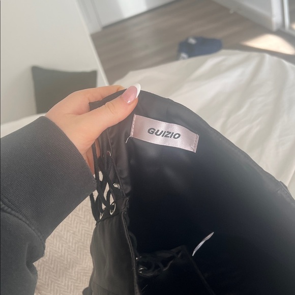 Danielle Guizio Black Lace up satin corset - Picture 5 of 5